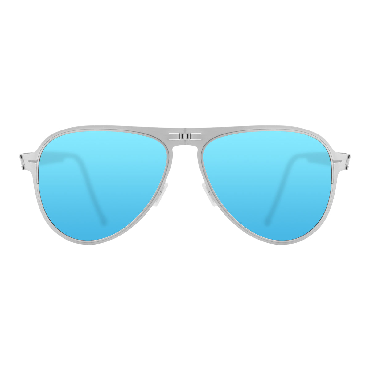 ROAV ATLAS foldable aviator sunglasses, Silver frame, Sky lens